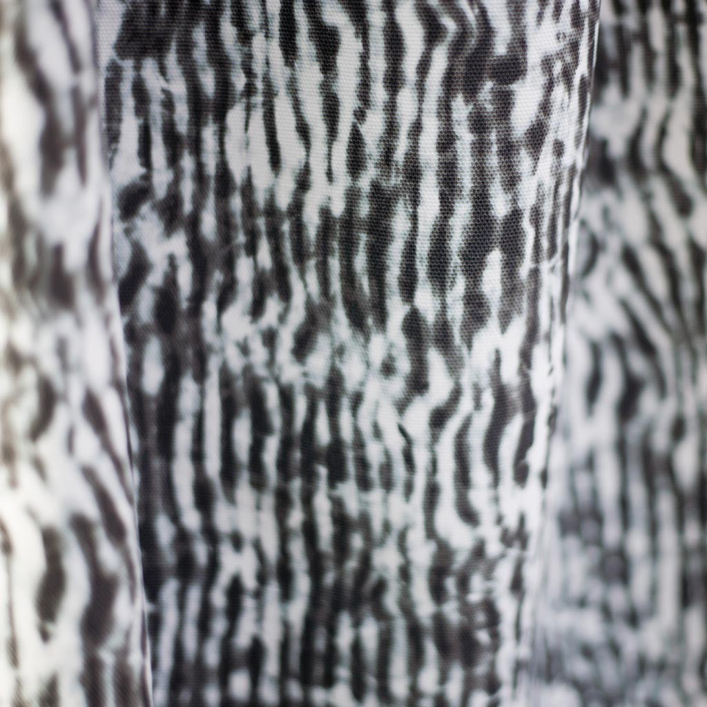Carley Kahn "Stripe" upholstery fabric. Black and white colorway.