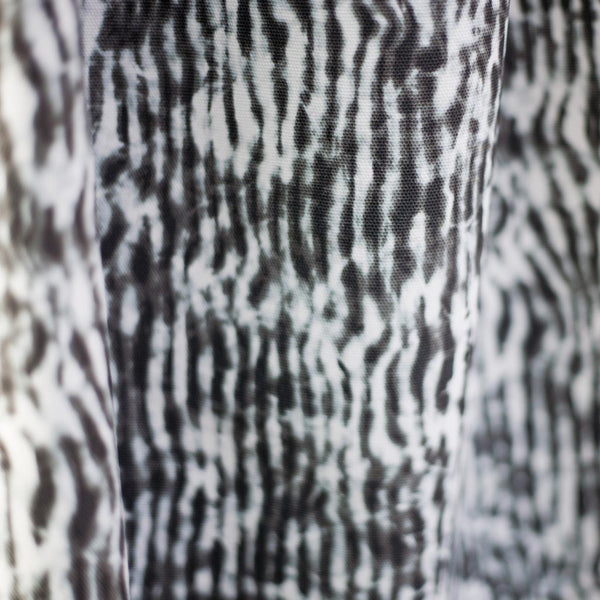 Carley Kahn "Stripe" upholstery fabric. Black and white colorway.