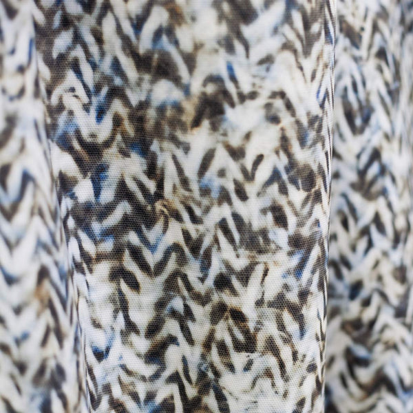 Carley Kahn "Chevron" upholstery fabric. Blue and tan colorway. 