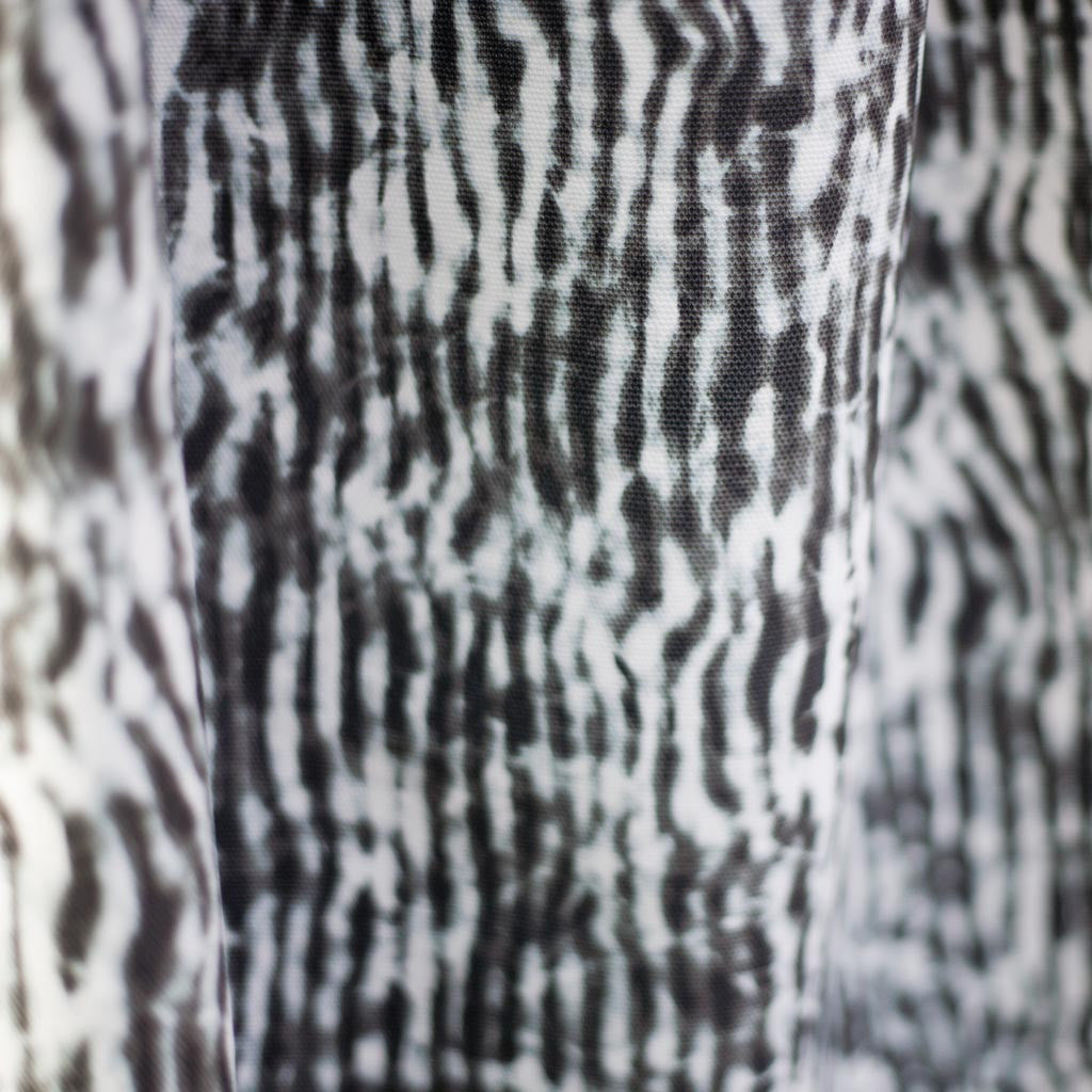 Carley Kahn "Stripe" upholstery fabric. Black and white colorway. 