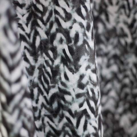 Carley Kahn "Chevron" upholstery fabric. Black and white colorway. 