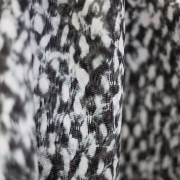 Carley Kahn "Scallop" upholstery fabric. Black and white colorway. 