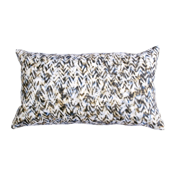 CHEVRON PILLOW (12x20") in Blue and Tan